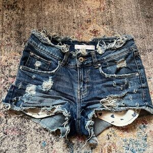 ZARA trf denim shorts with heart pockets
